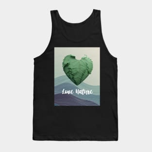 Love Nature No. 1: Green Valentine's Day on a Dark Background Tank Top